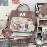 Borsa a tracolla per studentessa carina e versatile, abbinabile a ogni outfit. Perfetta per portare con te l'essenziale quotidiano con stile e praticità. — foto 1