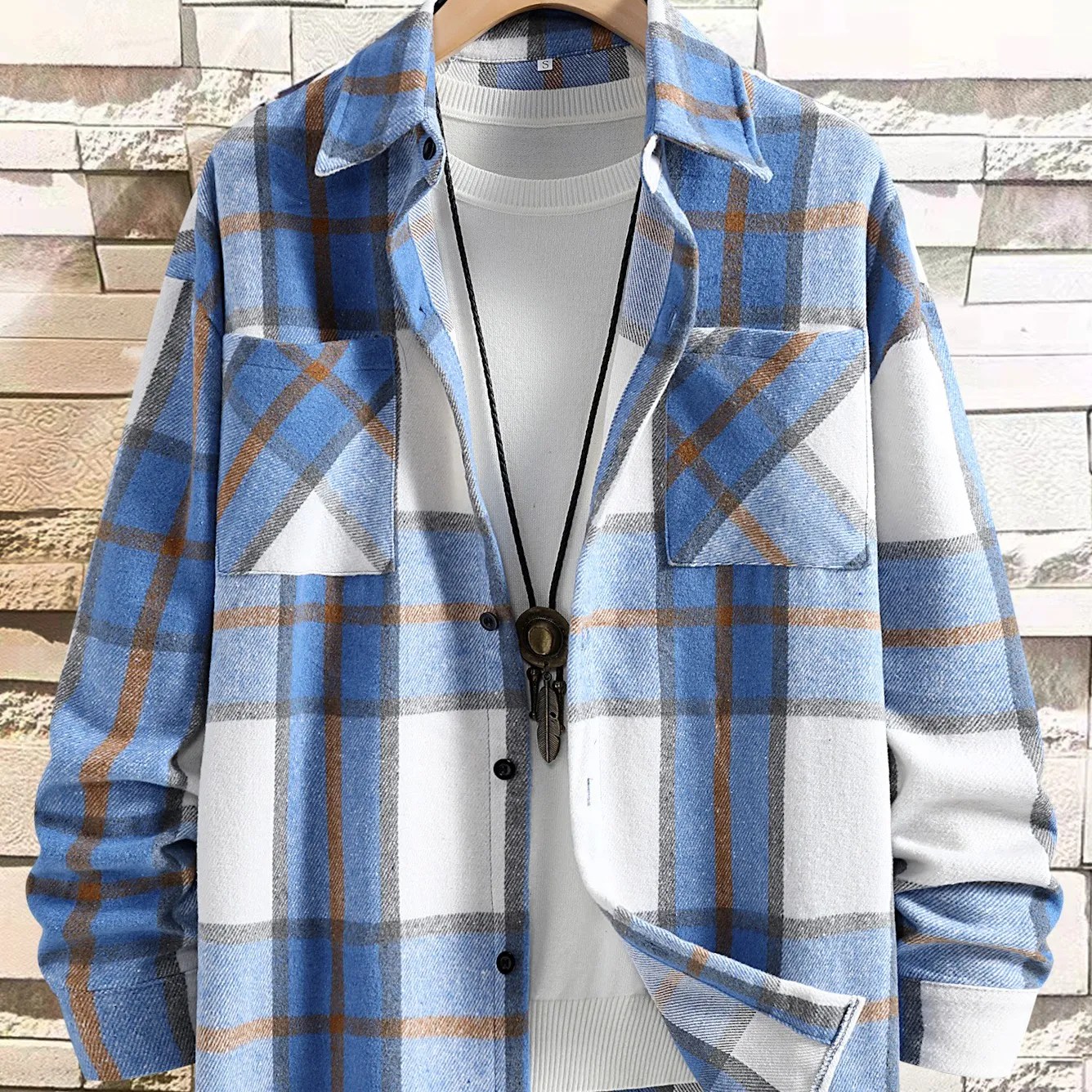 Camisa Casaco Xadrez Masculina Outono Inverno – Conforto e Estilo para o Frio, Ideal para Looks Casuais ou Mais Elaborados, Perfeita para o Dia a Dia. — foto 5