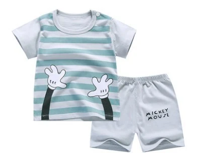 Conjunto Infantil Verão de Duas Peças Shorts Menino e Menina Desenho Animado Manga Curta, Promoção, Dropshipping. — foto 3