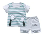 Conjunto Infantil Verão de Duas Peças Shorts Menino e Menina Desenho Animado Manga Curta, Promoção, Dropshipping. — foto 3