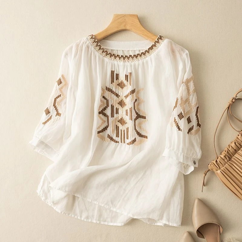 Title 5, Womens Fashionable Slimming Cotton And Linen E...
