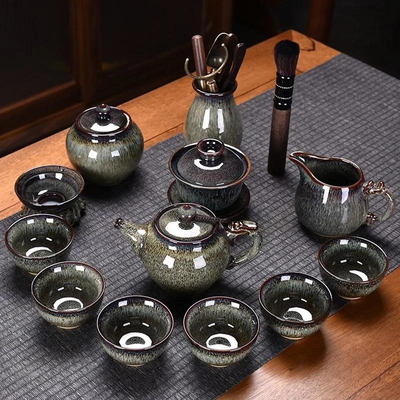 Flambe Jian Ware Kung Fu Tea Set Suit, elevate your tea experience. Enjoy traditional tea ceremonies with this elegant a — photo 15