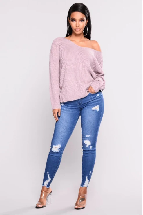 Title 4, European and American Style High-Waisted Ripped...