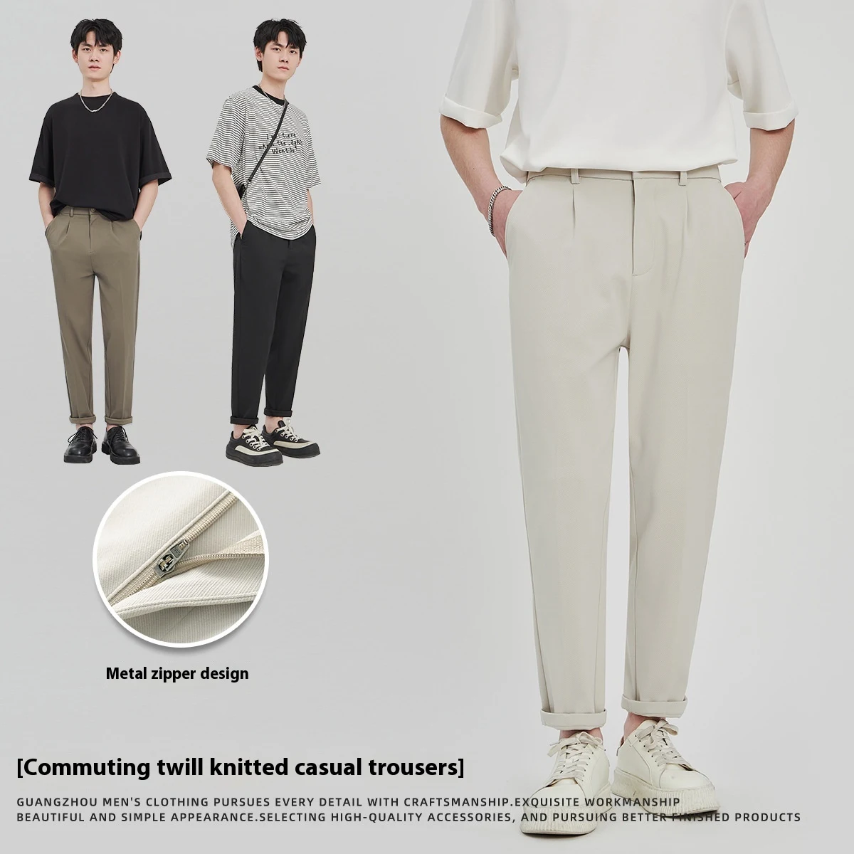 Men's Business Slim-Fitting Ankle Length Trousers Anti-Wrinkle Straight Cut offer a stylish, professional look with all- — photo 1