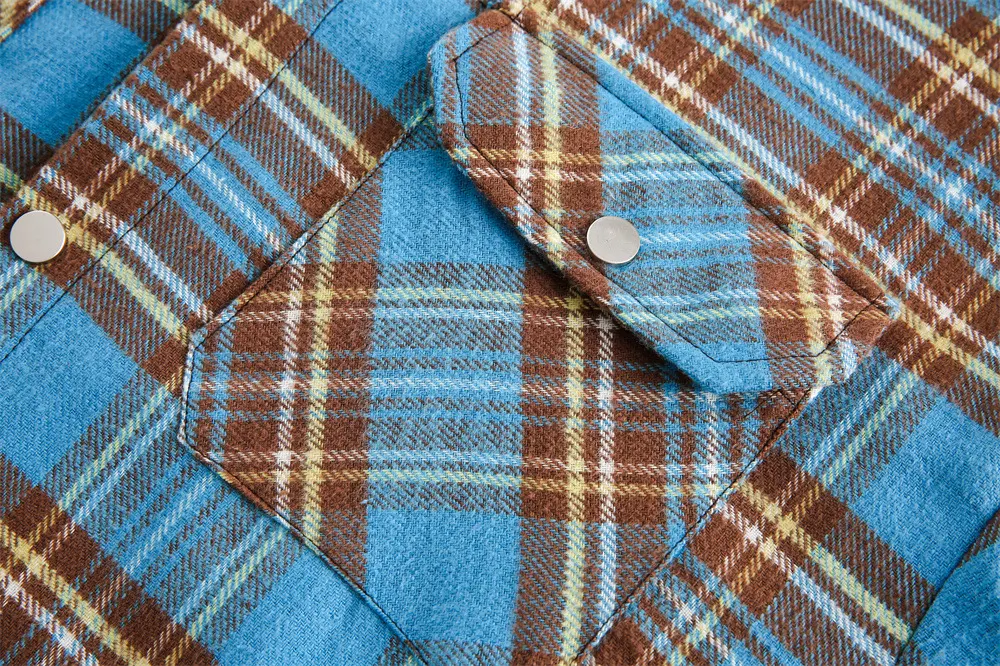 Title 17, Camisa com Capuz Xadrez Solta Estilo Retro Euro...