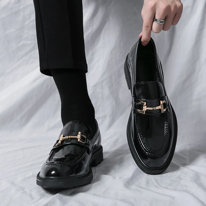 Muške Horsebit Loafer cipele, formalna obuća, bez pertli, platforma, za elegantan izgled i udobnost na svakoj formalnoj prilici. — foto 6