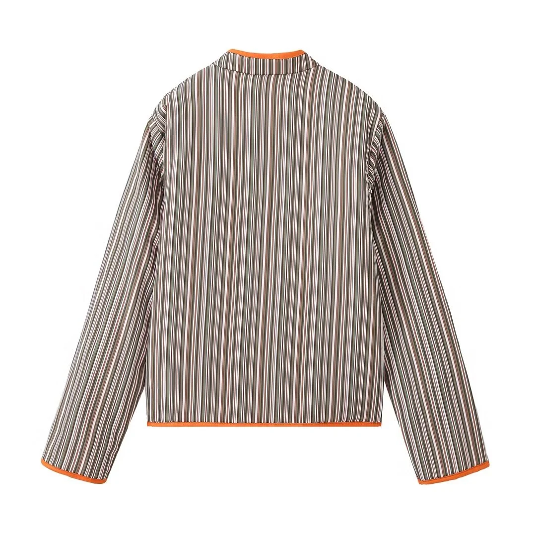 Title 11, Cappotto lungo a righe bicolore con collo alto ...