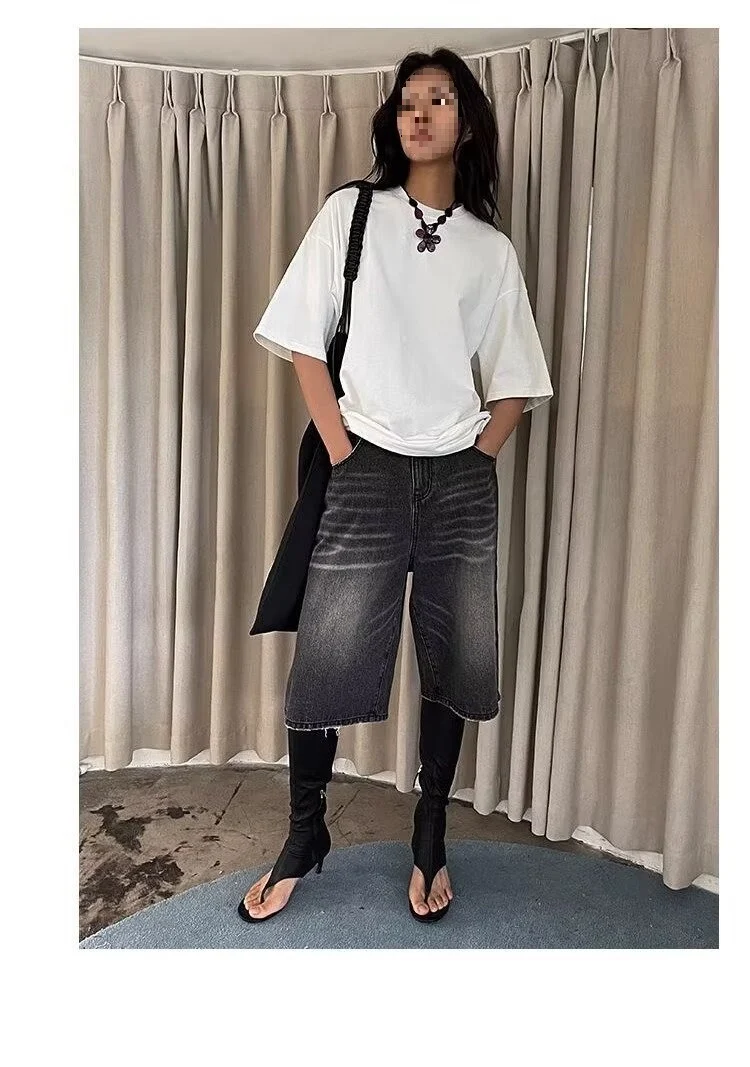 Title 13, Hip Hop Ins Male Letter Denim Shorts