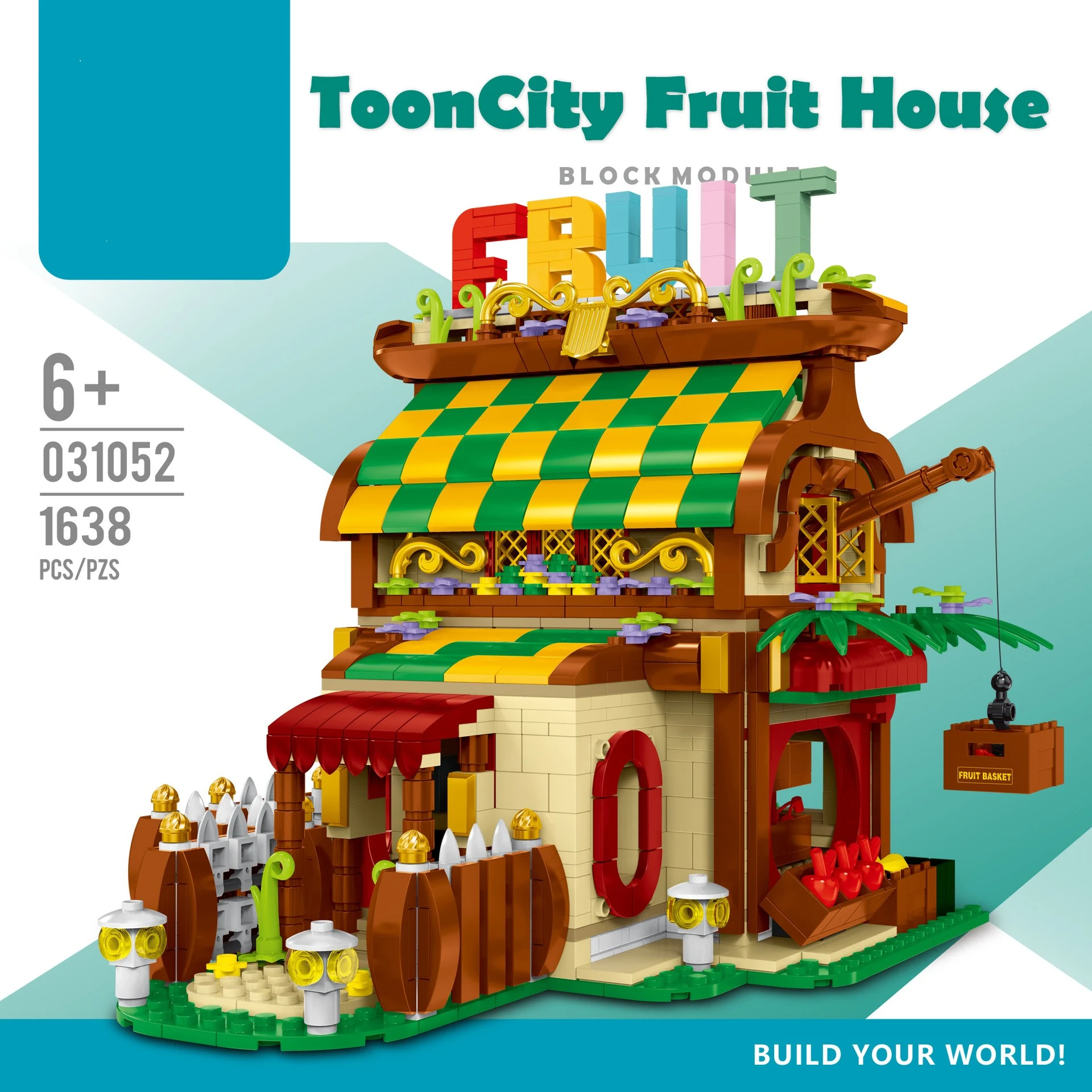 Flower Shop, Fruit Shop, Love Villa Small Particle Children's Patchwork Building Blocks Toy Model. Encourages creativity — photo 3