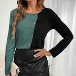 Nova camiseta de malha com gola redonda primavera e outono — foto 15