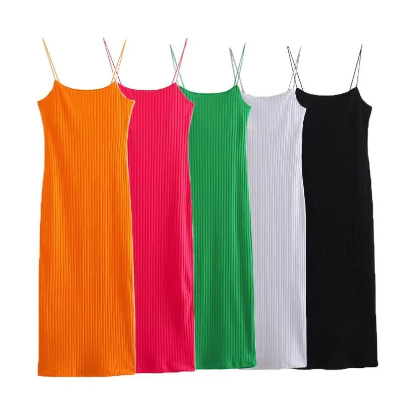 Title 3, Womens Solid Color Sling Skinny Sheath Dress