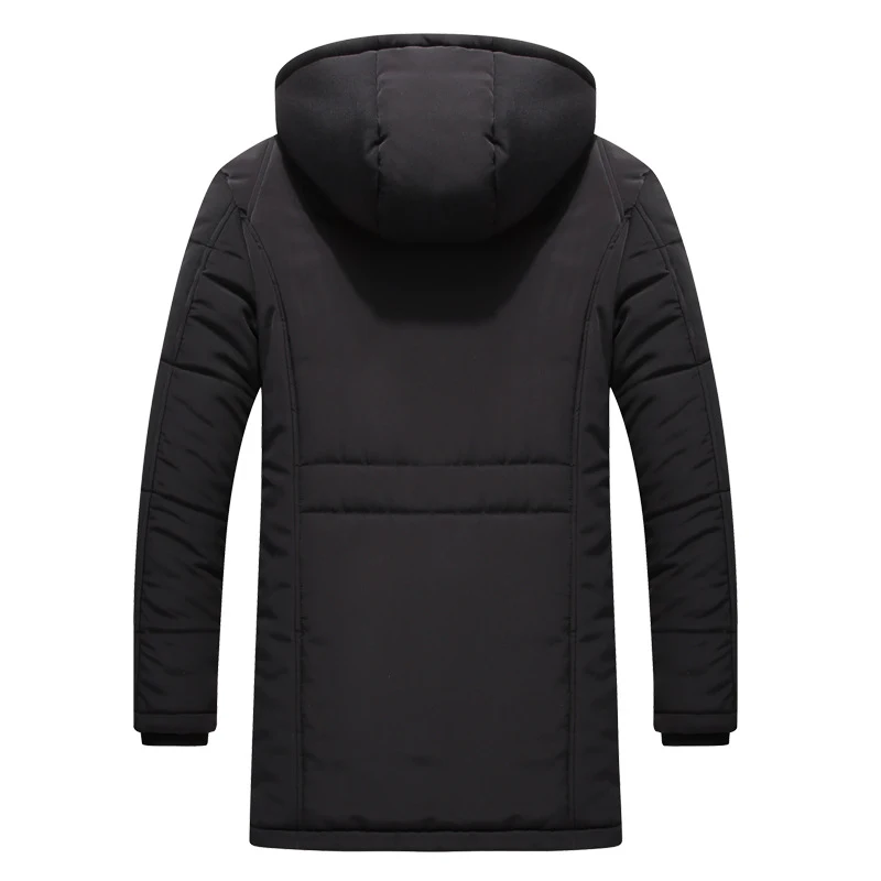 Title 4, Mens mid-length cotton-padded jacket with hood...