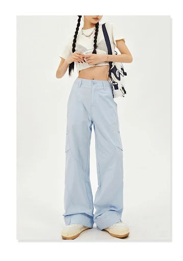Title 3, American Style Gorpcore Retro Loose Wide-leg Ca...