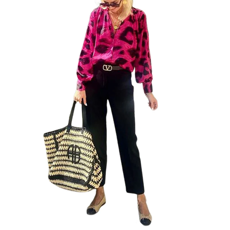 Title 7, Fashion Special V-neck Long Sleeve Bohemian Leo...