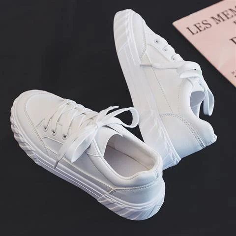 Title 4, White casual flat shoes for women, ins style. C...