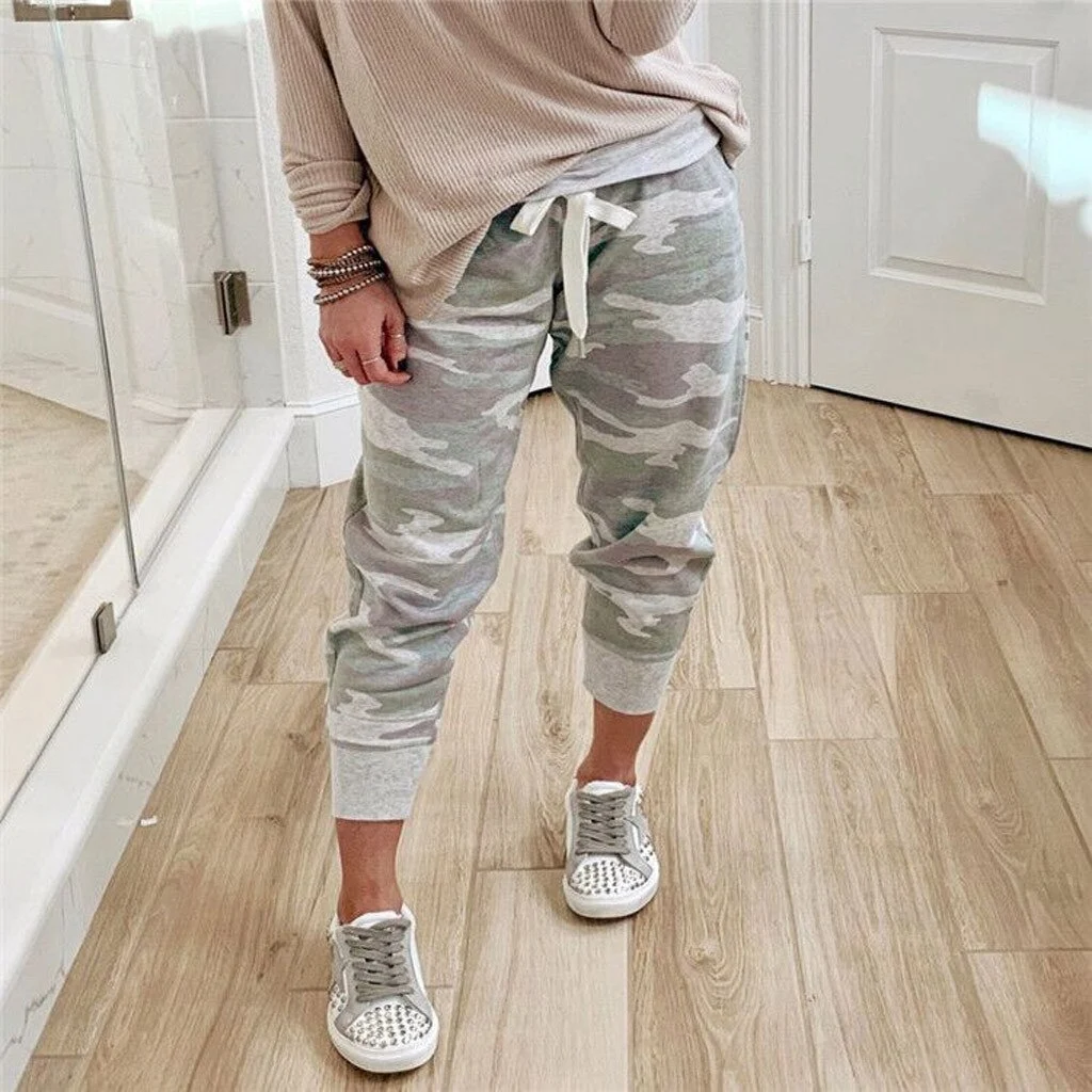 Title 2, Camo print casual drawstring jogger pants, offe...