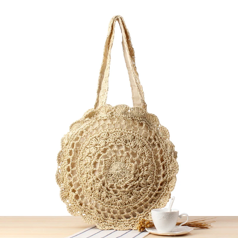 Title 20, Bolsa Redonda de Palha Feminina Verão, Bolsa Tr...