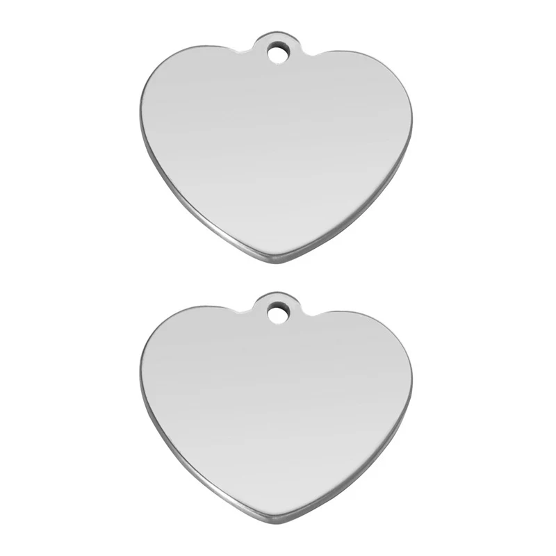 Colar pingente coração de pêssego brilhante em aço inoxidável. Coração metálido. Tag pet em aço titânio. Ideal para presentes e uso diário. — foto 3