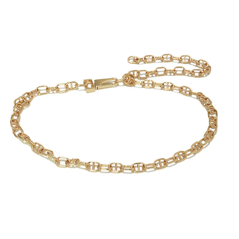 Cadena de cintura de metal electrochapada en oro informal para mujer — foto 1