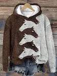 Maglione da donna con cappuccio con stampa animalier — foto 5