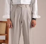 Neapolitan Mesh Wool Breathable Straight Loose Suit Pants — photo 4