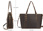 Bolsa de ombro feminina em couro genuíno estilo vintage, bolsa tote de couro, elegante e durável, ideal para uso diário e ocasiões especiais. — foto 1