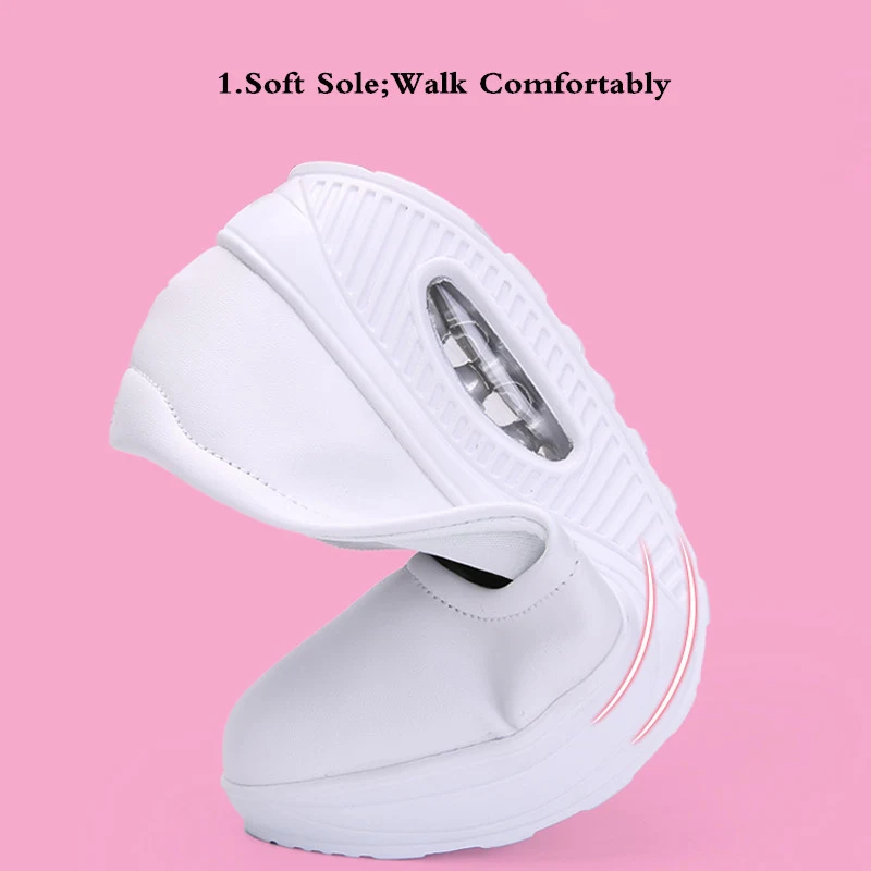 Plus size women's casual heightened wedge heel shoes. Comfortable, stylish lift for everyday wear. Perfect for adding he — photo 1