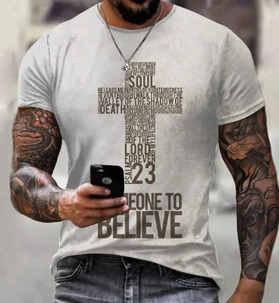 Heren Creatieve Casual 3D Digitaal Bedrukte T-shirt met Korte Mouwen Comfortabele pasvorm en stijlvol design perfect voor de zomer — foto 1