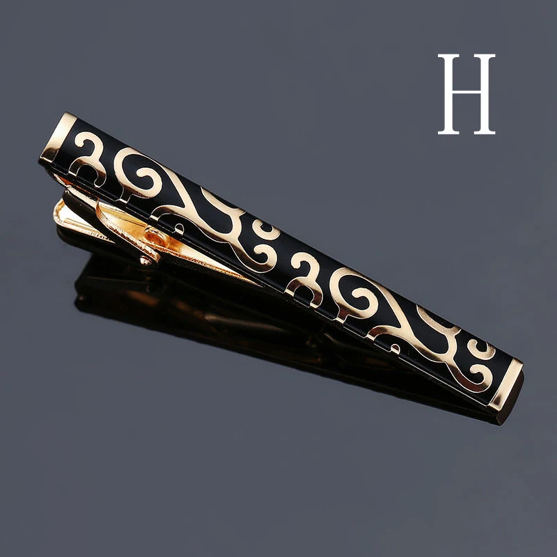 Bronze Polished Rubber Pattern Floral Tie Clip for Men. Enhance your business attire with this stylish and fashionable a — photo 2