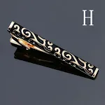 Bronze Polished Rubber Pattern Floral Tie Clip for Men. Enhance your business attire with this stylish and fashionable a — photo 2