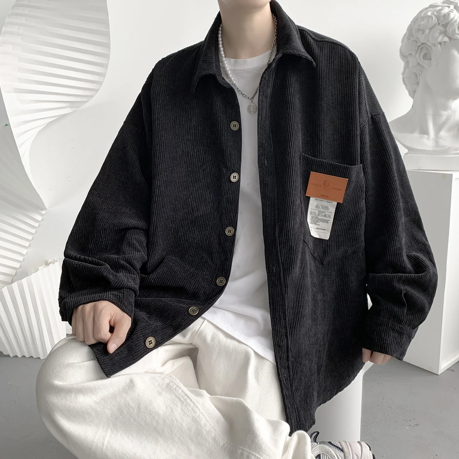 Men's Fashion Casual Loose Corduroy Coat Top Comfortable and stylish corduroy coat top Versatile design for everyday wea — photo 5