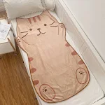 Cute Cartoon Cat Flannel Blanket for Kids. Adorable quilt, perfect for office afternoon naps and cozy snuggling. — photo 9