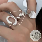 Anillo de personalidad abierto de plata de ley 925 de Corea del Sur, geométrico, femenino, estilo Ins, elegante y moderno. — foto 74