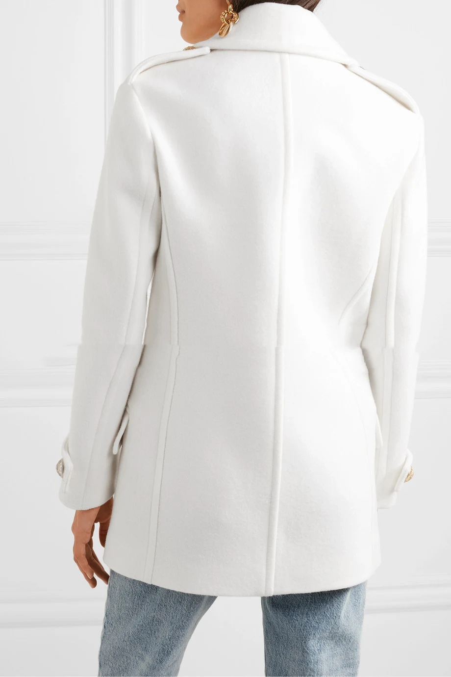 Cappotto in cashmere bianco doppiopetto Temperament Casual, elegante e caldo, perfetto per l'inverno e per un look sofisticato e raffinato. — foto 5