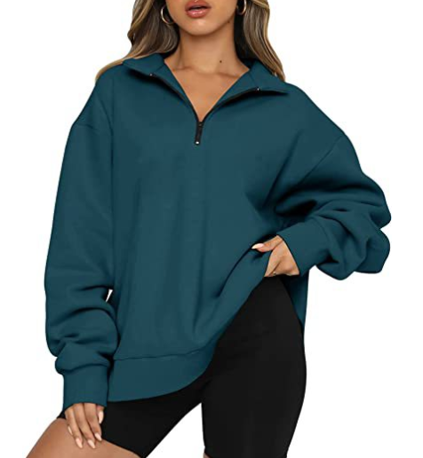 Blusa casual com meio zíper para mulheres, ideal para looks descontraídos e confortáveis. Perfeita para o dia a dia, combinando estilo e praticidade. — foto 8