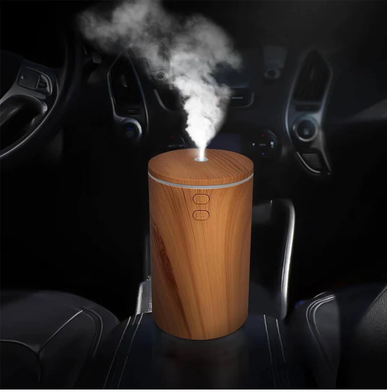 Title 2, USB Wood Grain Car Essential Oil Aroma Diffuser...