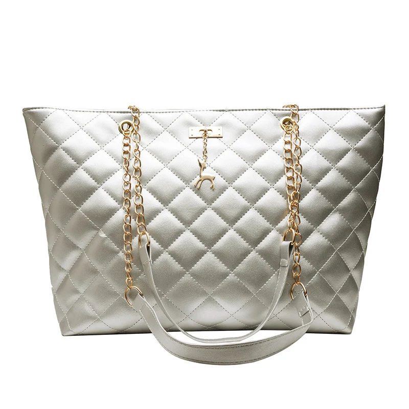 Bolsa de ombro Lingge bordada fashion, grande capacidade para lazer. Perfeita para o dia a dia, com design elegante e prático. — foto 1