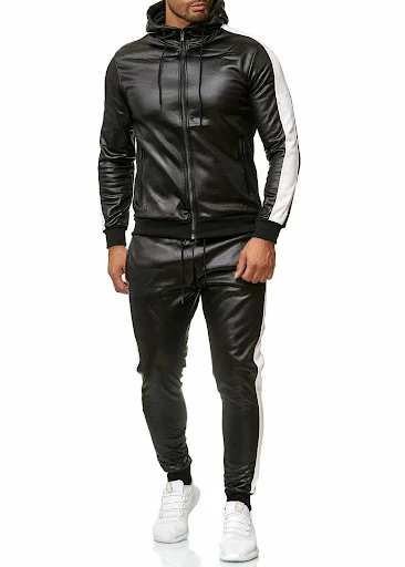 Title 6, Hooded PU leather sports suit
