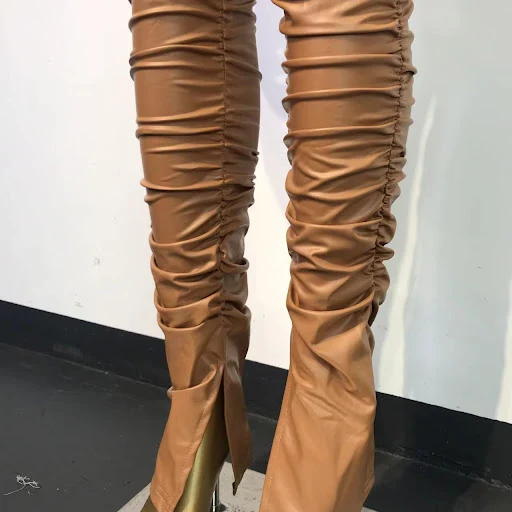 Title 6, Womens Tight Elastic Force Leather Pants Suit....