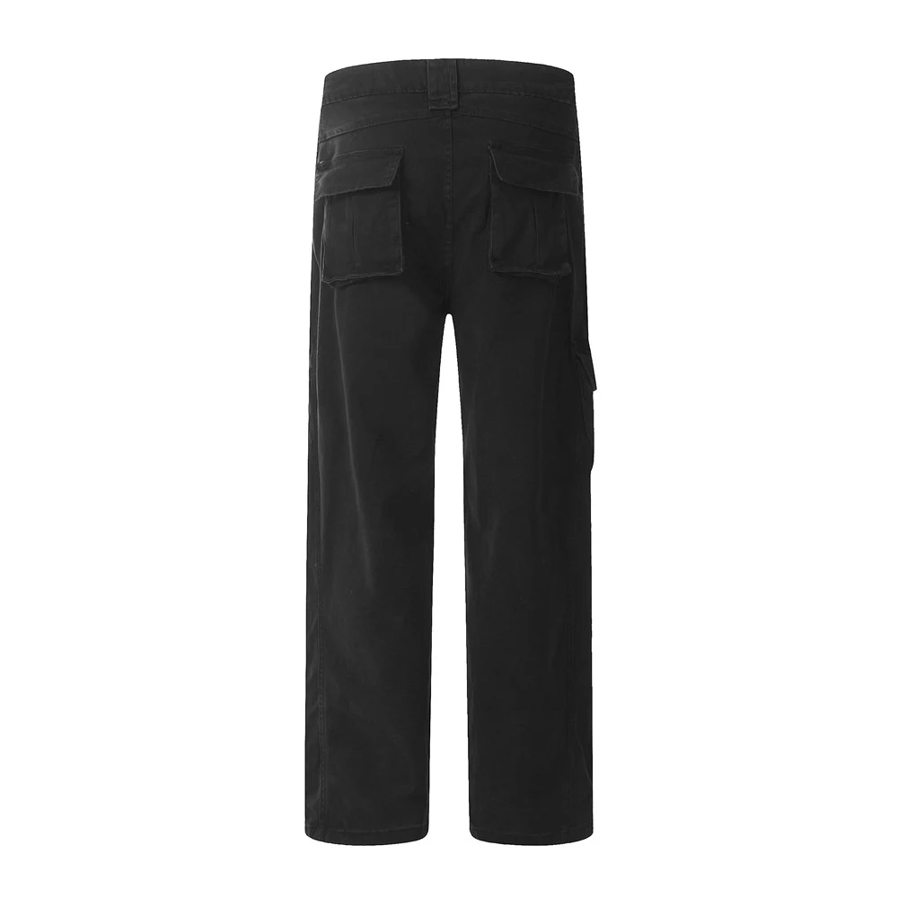 Title 7, Mens multi-pocket denim straight-leg trousers,...