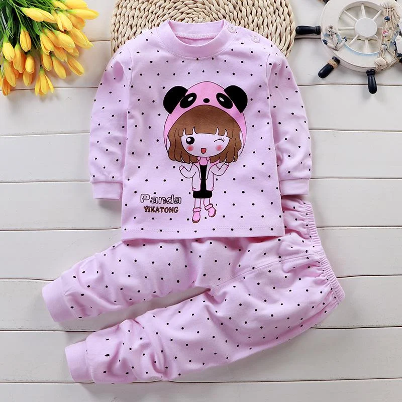 Conjunto de pijama infantil de algodão outono. Respirável e macio para noites aconchegantes. Roupa de dormir confortável e fofa para bebês. — foto 11