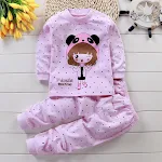 Conjunto de pijama infantil de algodão outono. Respirável e macio para noites aconchegantes. Roupa de dormir confortável e fofa para bebês. — foto 11