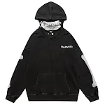 Moletom com capuz High Street com máscara facial estampada de esqueleto, estilo urbano, proteção e conforto, perfeito para o dia a dia. — foto 1