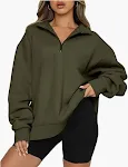 Dames sweatshirt met ritssluiting, omgeslagen kraag, losse casual tops, comfortabele kleding, ideaal voor dagelijks gebruik en een relaxte uitstraling. — foto 6