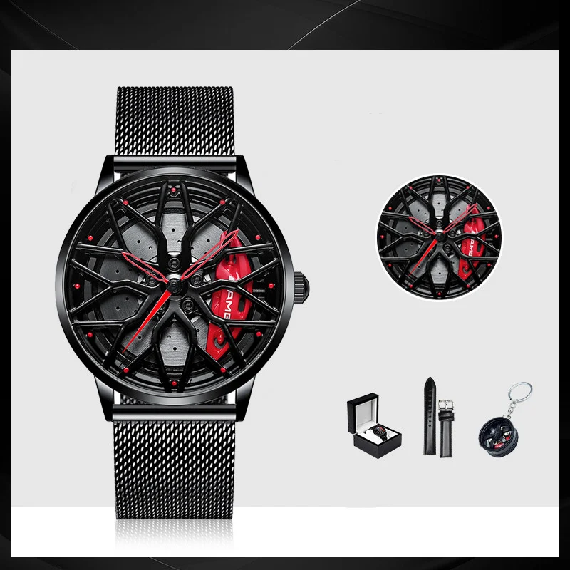 Relógio masculino AMG488 Skeleton Forged Caliper com roda – Sofisticação e performance para homens que buscam estilo e precisão no pulso. — foto 5