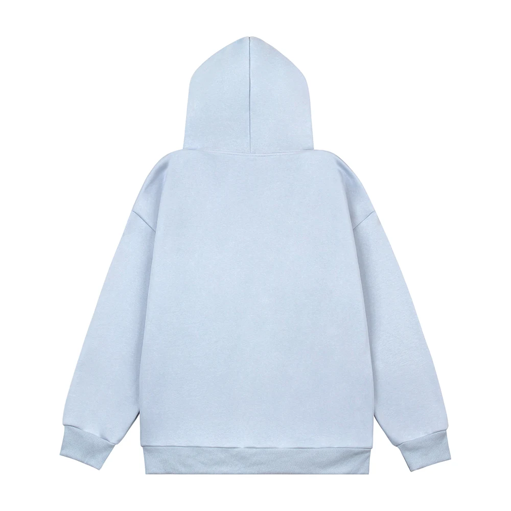 Moletom masculino de algodão com forro de fleece, solto e casual, moda de rua, perfeito para lazer e conforto no dia a dia. — foto 18