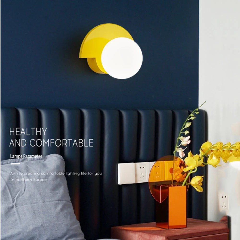 Title 2, Colorful wall lamp for simple living room backg...