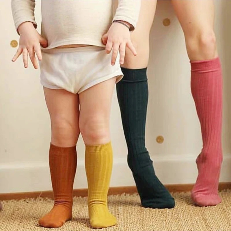 Sunken Stripe Socks Baby Plain Middle-long Stockings — photo 19