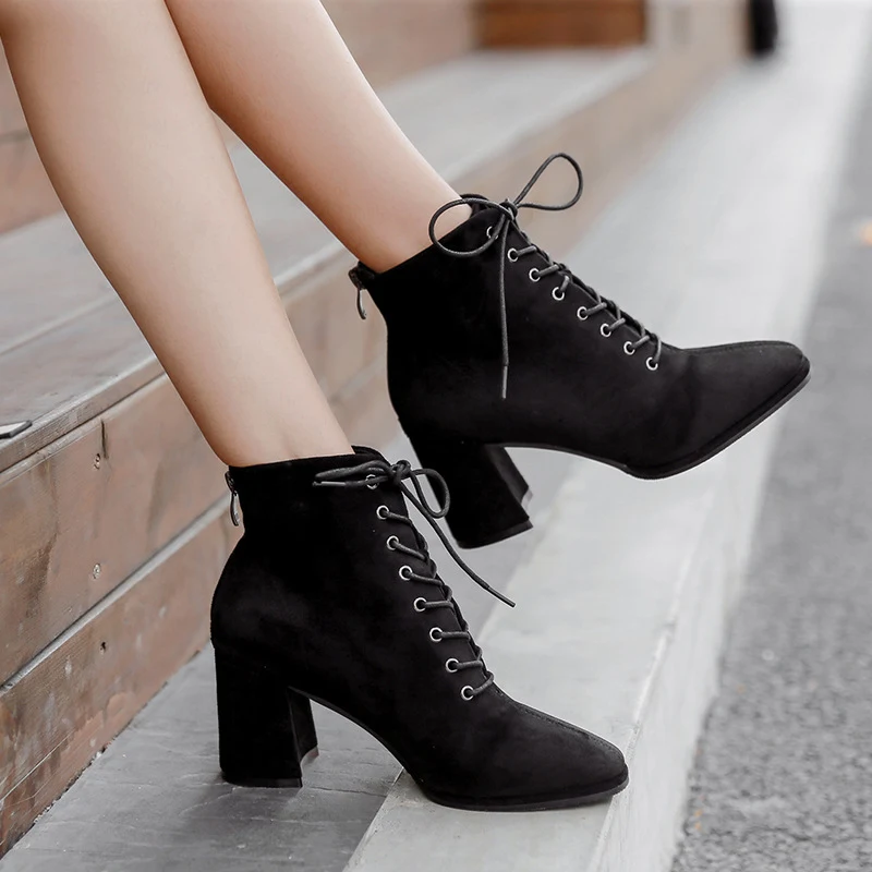 Title 6, Britse stijl Martin boots met vierkante neus, d...