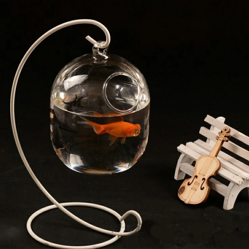 Title 22, Suspended Transparent Hanging Glass Fish Tank I...